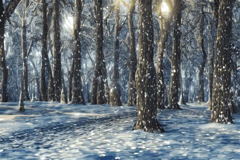 Winter Magical Forest Landscape Background · Creative Fabrica