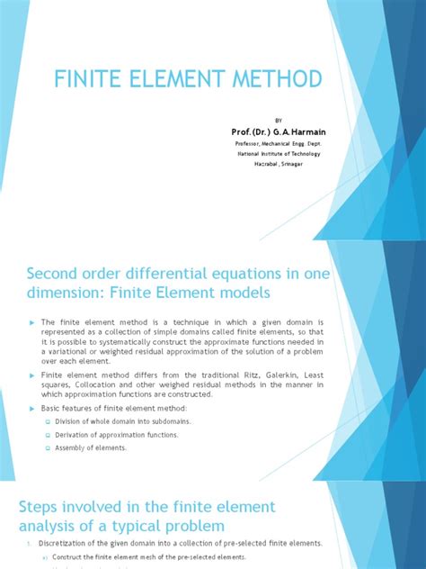 FINITE ELEMENT METHOD Lecture 2 | PDF | Finite Element Method | Equations