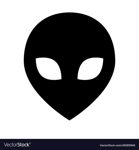 Alien face silhouette icon Royalty Free Vector Image