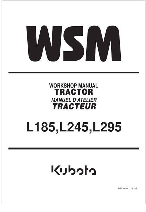 Kubota Tractor L185 Workshop Manual EN FR | Auto Repair Manual Forum ...