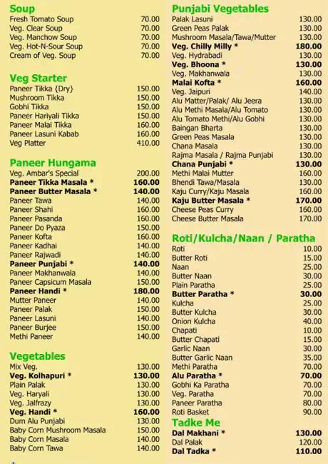 Ambar Family Restaurant Menu, Menu for Ambar Family Restaurant, Aundh ...