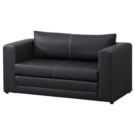 ASKEBY 2 seater sofa bed, black faux leather - IKEA