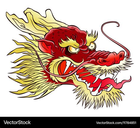 Chinese dragon head Royalty Free Vector Image - VectorStock