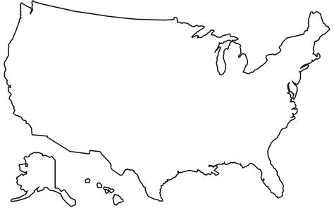 Drab United States Outline Map Free Images - Www