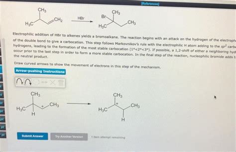 [Solved]: Electrophilic addition of HBr to alkenes yields a