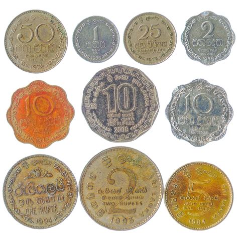 10 Different Coins From Sri Lanka. South Asian Island. Old - Etsy