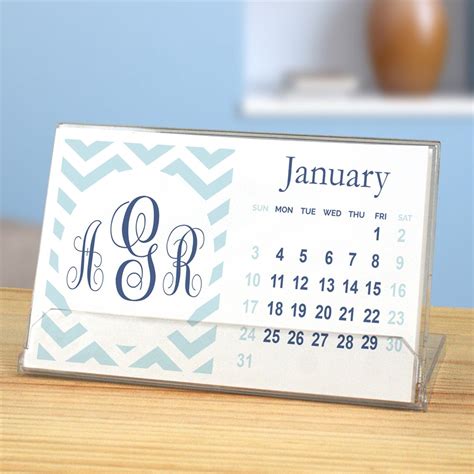 Personalized Chevron Monogram Desk Calendar | GiftsForYouNow