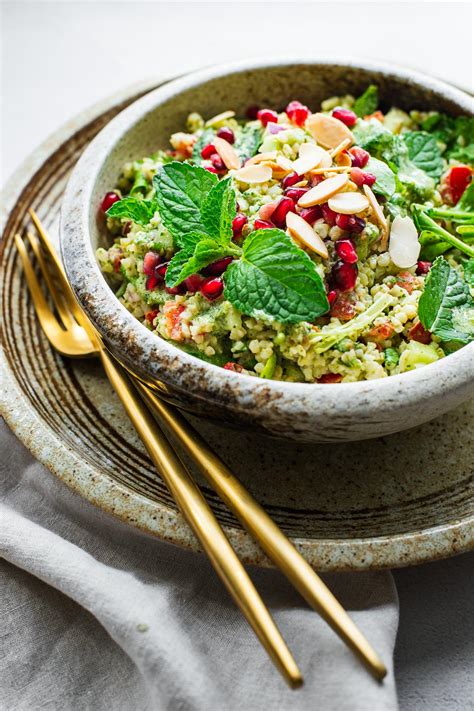 Bulgur Wheat Salad with Tahini Herb Dressing - Non-Guilty Pleasures