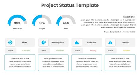 Editable Project Status Presentation Template - SlideKit