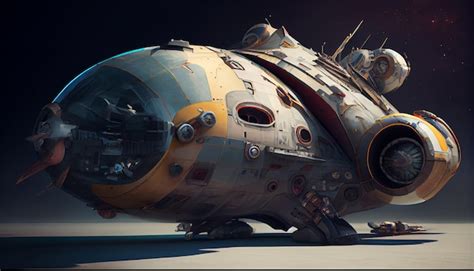 Premium AI Image | A concept art of a spaceship with a large cockpit ...