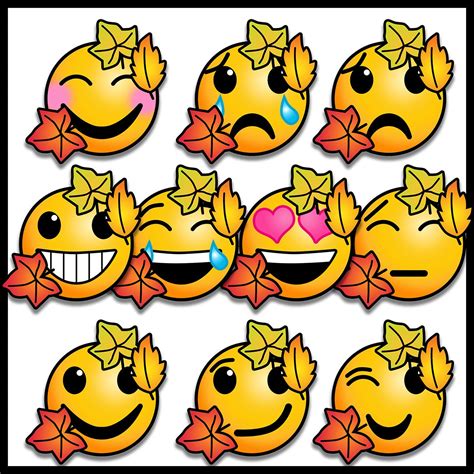 Autumn Fall Emoji Clip Art Emotions Clip Art Feelings Clip | Etsy