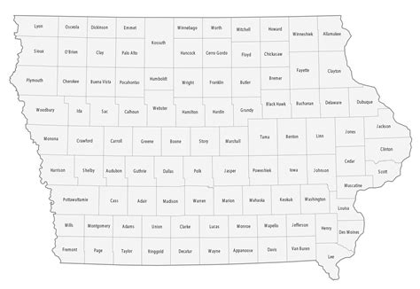 Printable Iowa County Map