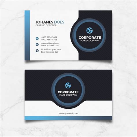 Modern blue business card | Premium PSD File