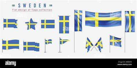 Sweden Flag, flat design of flags collection Stock Vector Image & Art ...