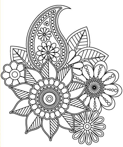 Floral design to colour | Mandala coloring pages, Mandala coloring ...