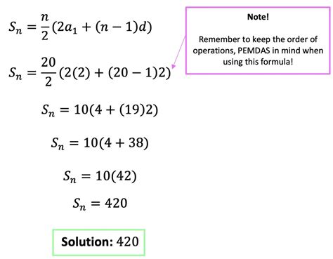 Finite Arithmetic Series Formula - Math Lessons