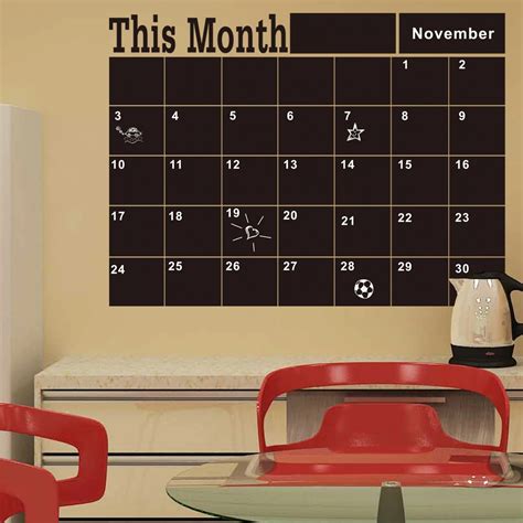 Monthly Chalkboard Board Blackboard Removable Wall Sticke For Vinilos ...