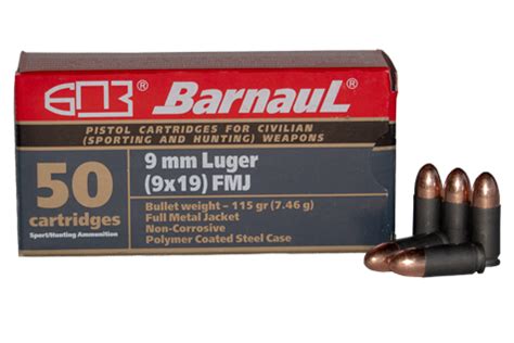 Barnaul Ammo: 9mm Luger with poly coated case