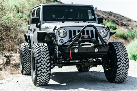 Gray Lifted Jeep Wrangler Fully Loaded with Off-Road Custom Accessories ...