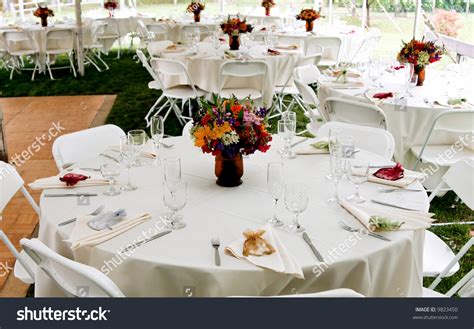 Wedding Table Setup Stock Photo 9823450 : Shutterstock