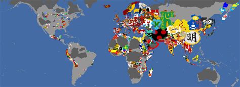 Flag Map of the World in 1444 according to the game Europa Universalis ...