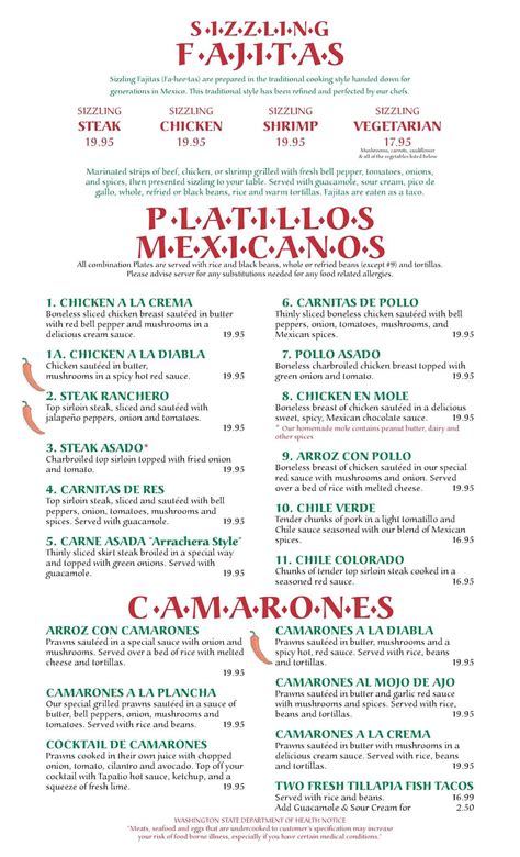 Menu at Ixtapa Mexican Restaurant, Lake Stevens, 303 91st Ave NE Ste B201