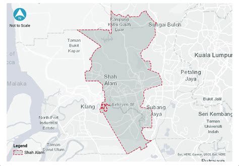 | Map of Shah Alam (Source: ESRI, 2021). Map Figure is from ArcGIS ...