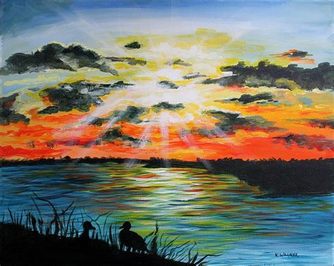 Mississippi River Sunset Painting by Karl Wagner - Fine Art America