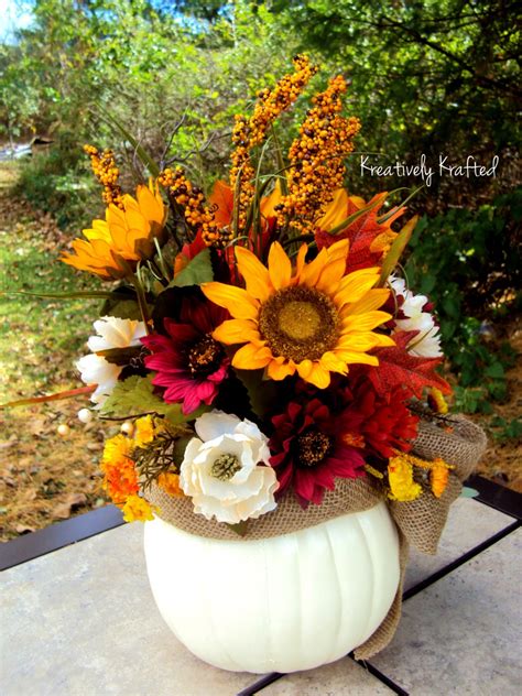 Autumn Fall Floral Pumpkin Centerpiece by KreativelyKrafted