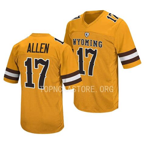 Wyoming Cowboys Josh Allen Jersey 2022 College Football Gold #17 Retro ...