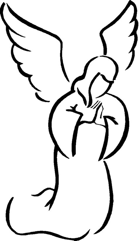 Simple Angel Clipart Black And White - ClipArt Best