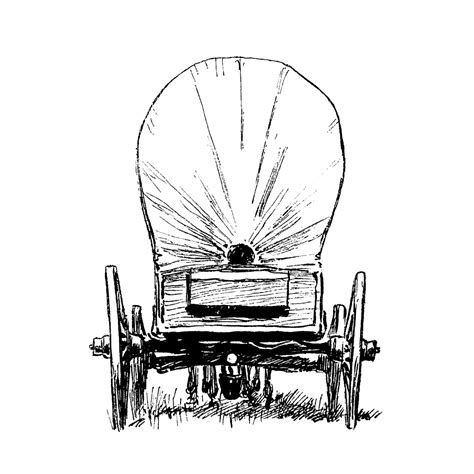 Covered Wagon Sketch at PaintingValley.com | Explore collection of ...