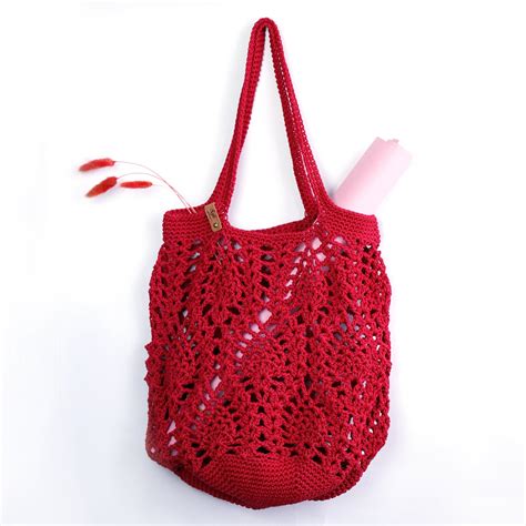 Red Crochet Shoulder Bag Crochet Lace Bag - Etsy