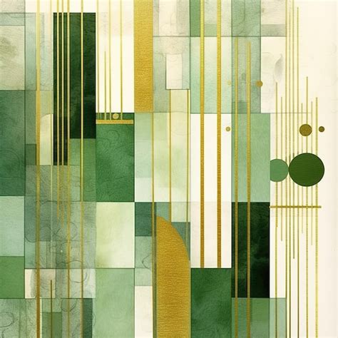 Premium AI Image | Abstract shapes in shades of green