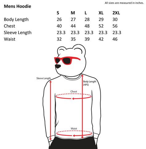 Mens Hoodie Size Chart | Riot Society Clothing