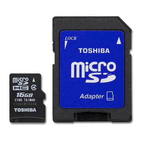 Toshiba 16GB microSD Memory Card with Standard Adapter - Walmart.com ...