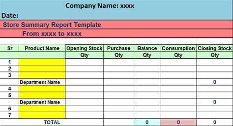 Excel Summary Report Template - Excel Word Template