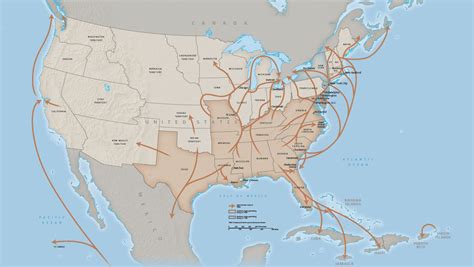 Art 18" X 24" 1941 Map of Underground Railroad map of The United States ...