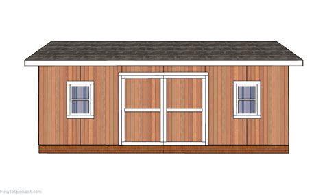 12×24 Shed Plans – side view | HowToSpecialist - How to Build, Step by ...