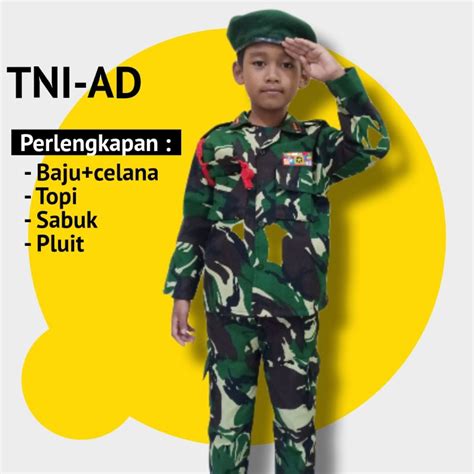 Uniform Clothes Children TNI Children Costume Settings TNI AD Army ...