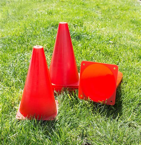 (Set of 10) RK Sports Plastic Sport Cones - Red