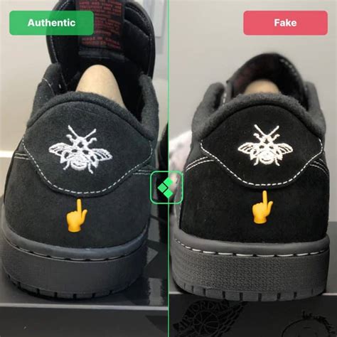 Fake VS Real Travis Scott Air Jordan 1 Low Black Phantom - Legit Check