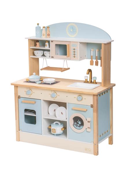 ROBUD Kids Kitchen Playset Wooden Kids Play Kitchen Set Pretend Play ...