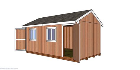 10×20 Gable Shed Plans – back view | HowToSpecialist - How to Build ...