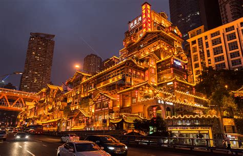 Chongqing Hongyadong Night Picture And HD Photos | Free Download On Lovepik