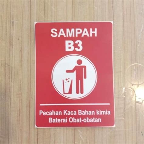 Jual sign stiker sampah B3 / sticker sampah kaca kimia obat-obatan ...