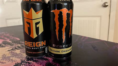 Reign Orange Dreamsicle energy drink vs monster Orange Dreamsicle ...