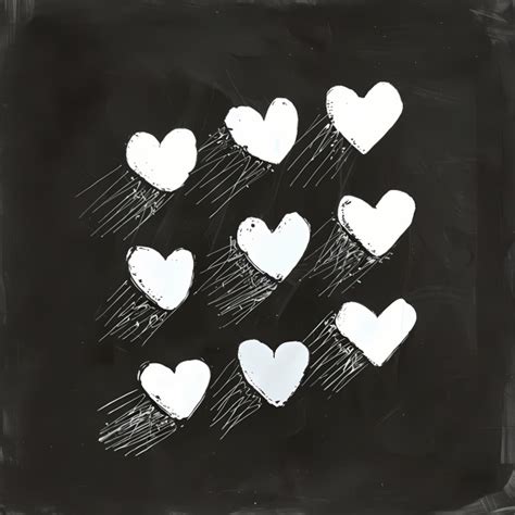 Hand-drawn Black Ink Hearts Free Stock Photo - Public Domain Pictures