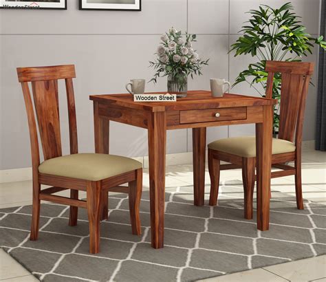 Buy Mcbeth Storage 2 Seater Dining Table Set (Honey Finish) Online in ...