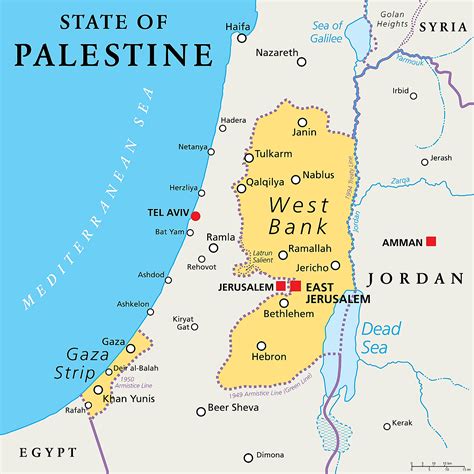 Political Map Of Israel And Palestine - United States Map